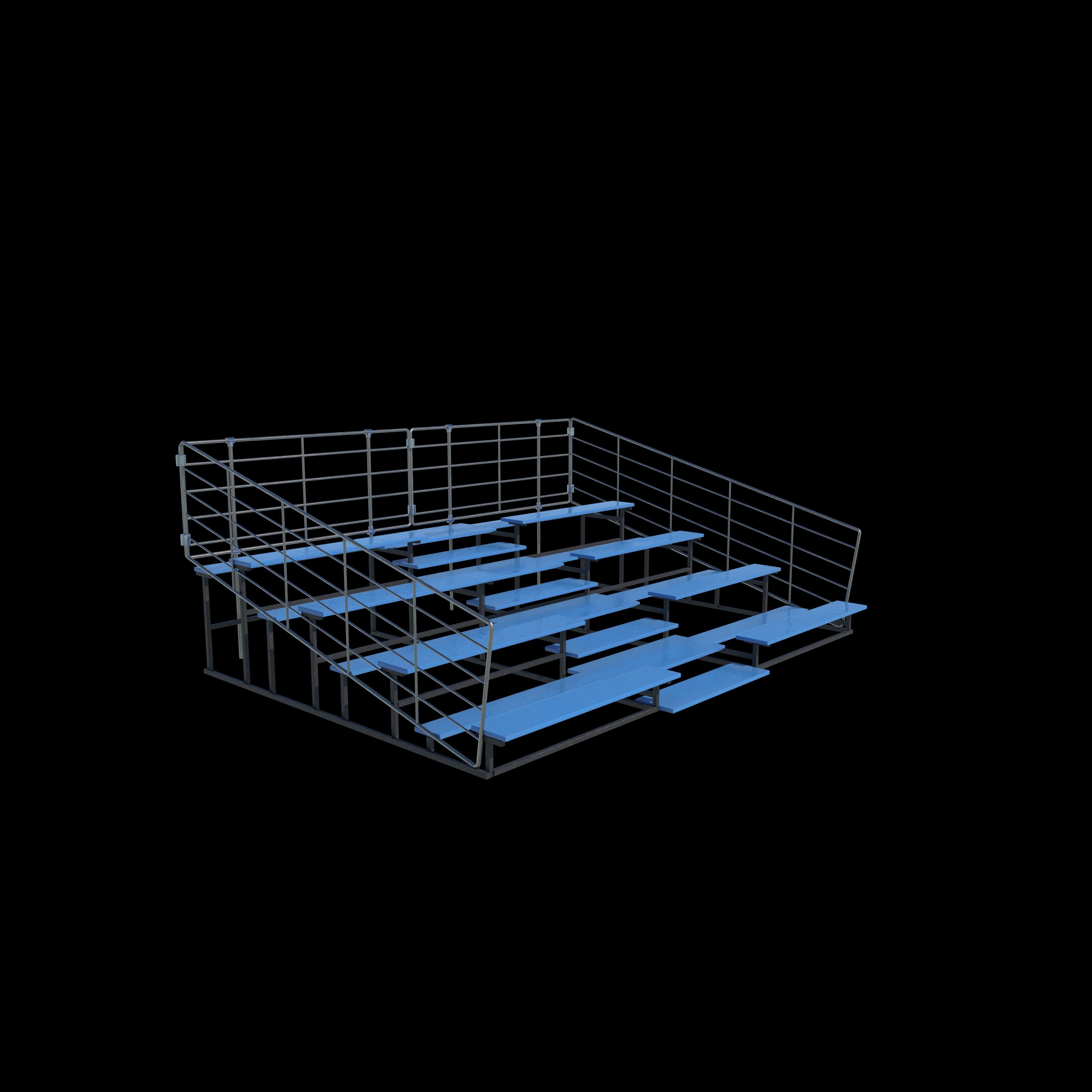 Metal school Bleachers 3D model_4
