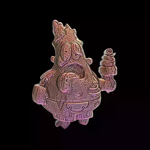 patrick star  zombie baserelife 3dmodel 