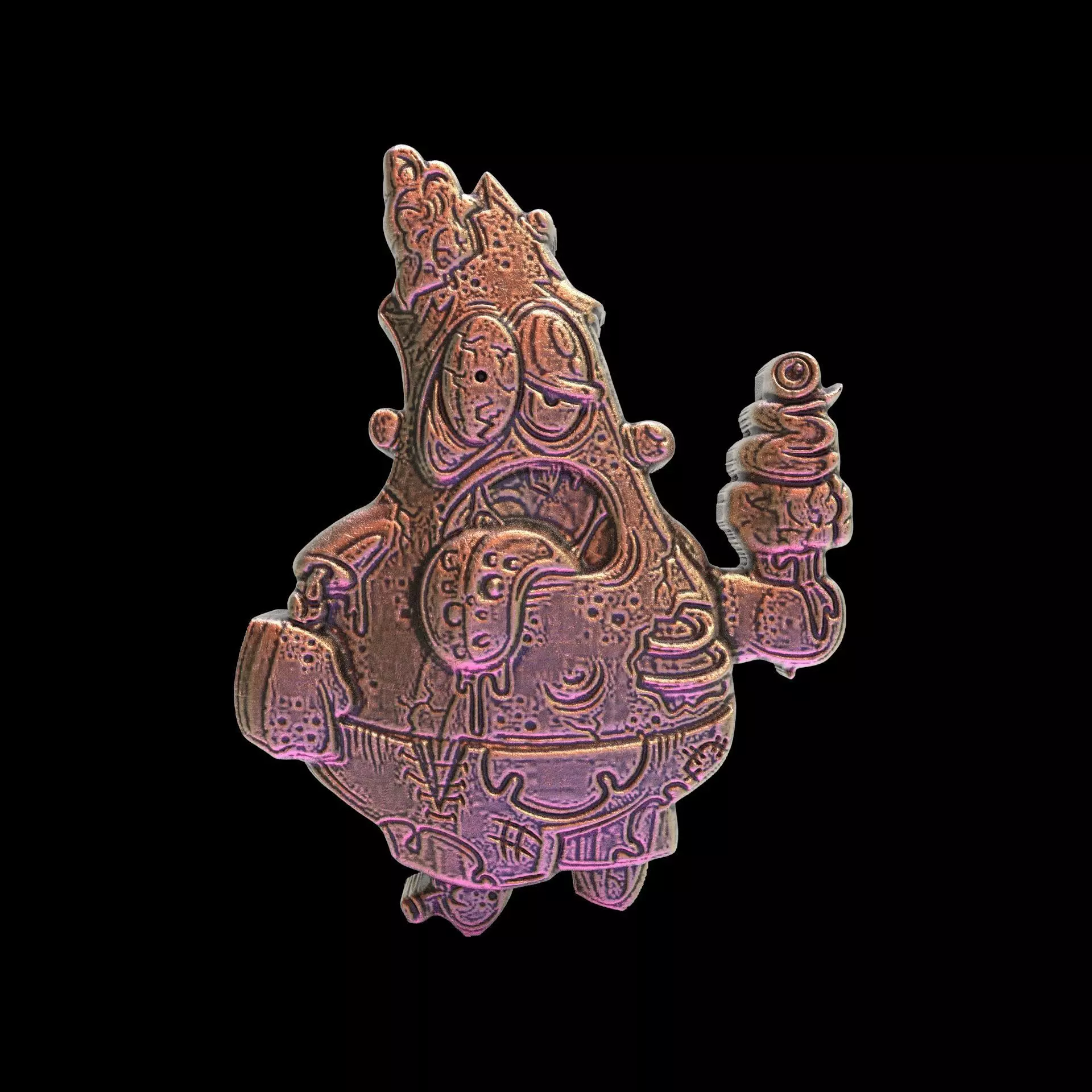 patrick star zombie baserelife 3dmodel 3D print model