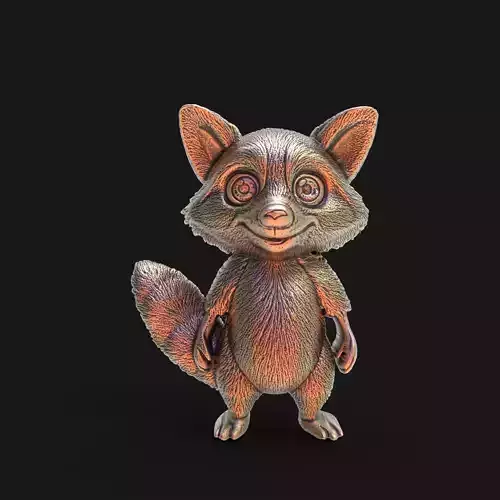 cartoon raccoon 3d pentant 