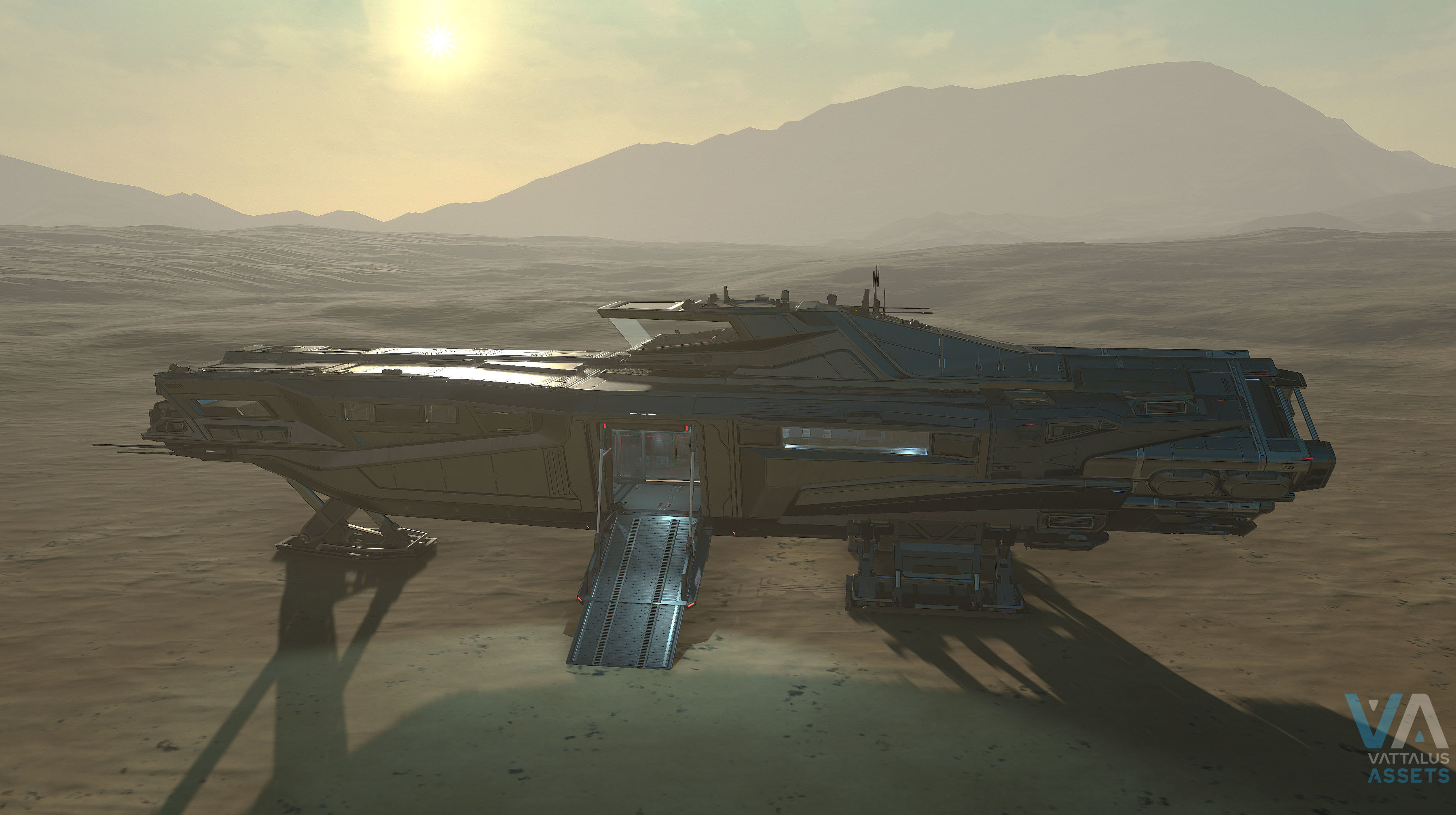 Fenris - Spaceship with Interior Low-poly 3D model_27