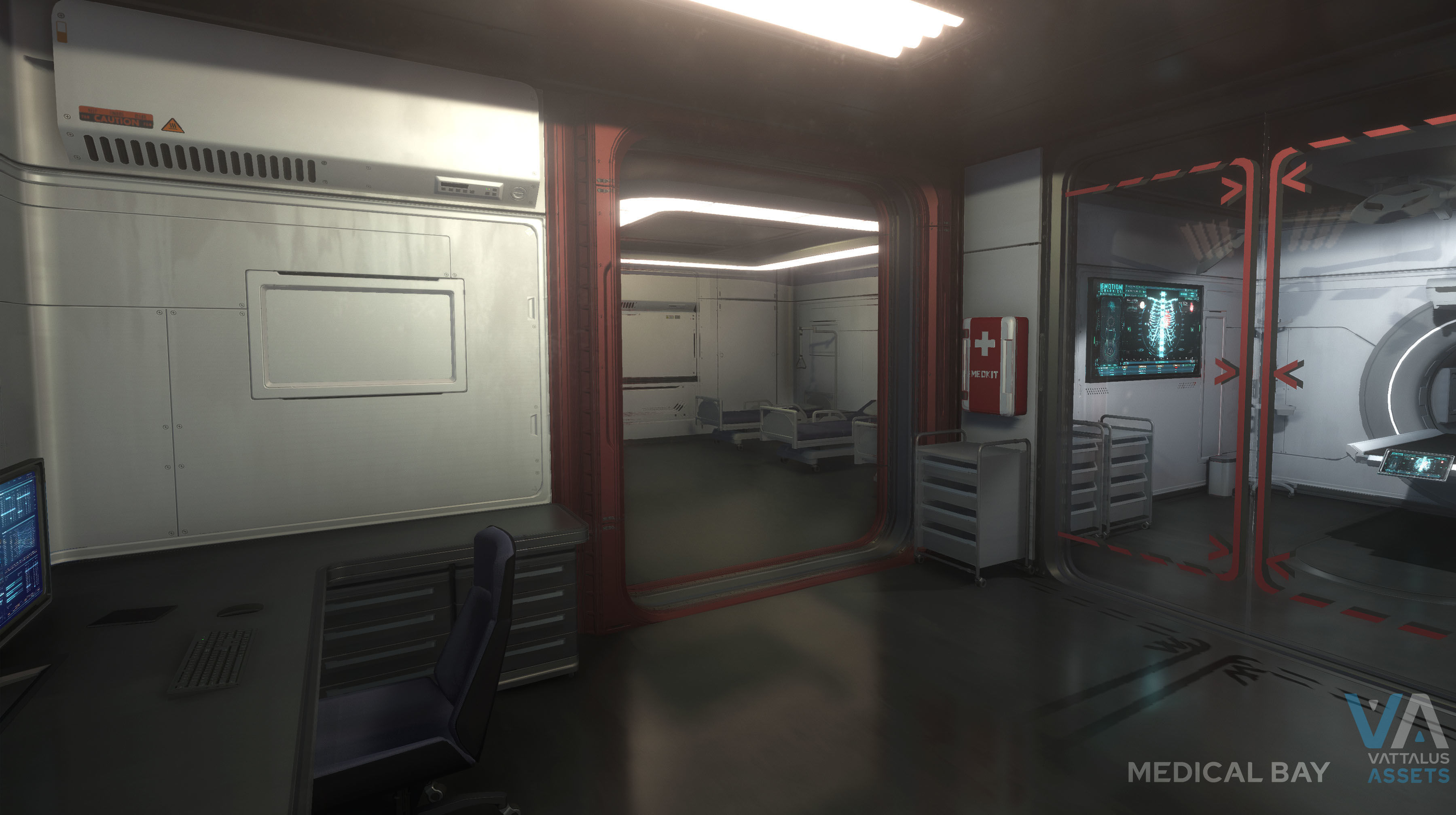 Fenris - Spaceship with Interior Low-poly 3D model_18