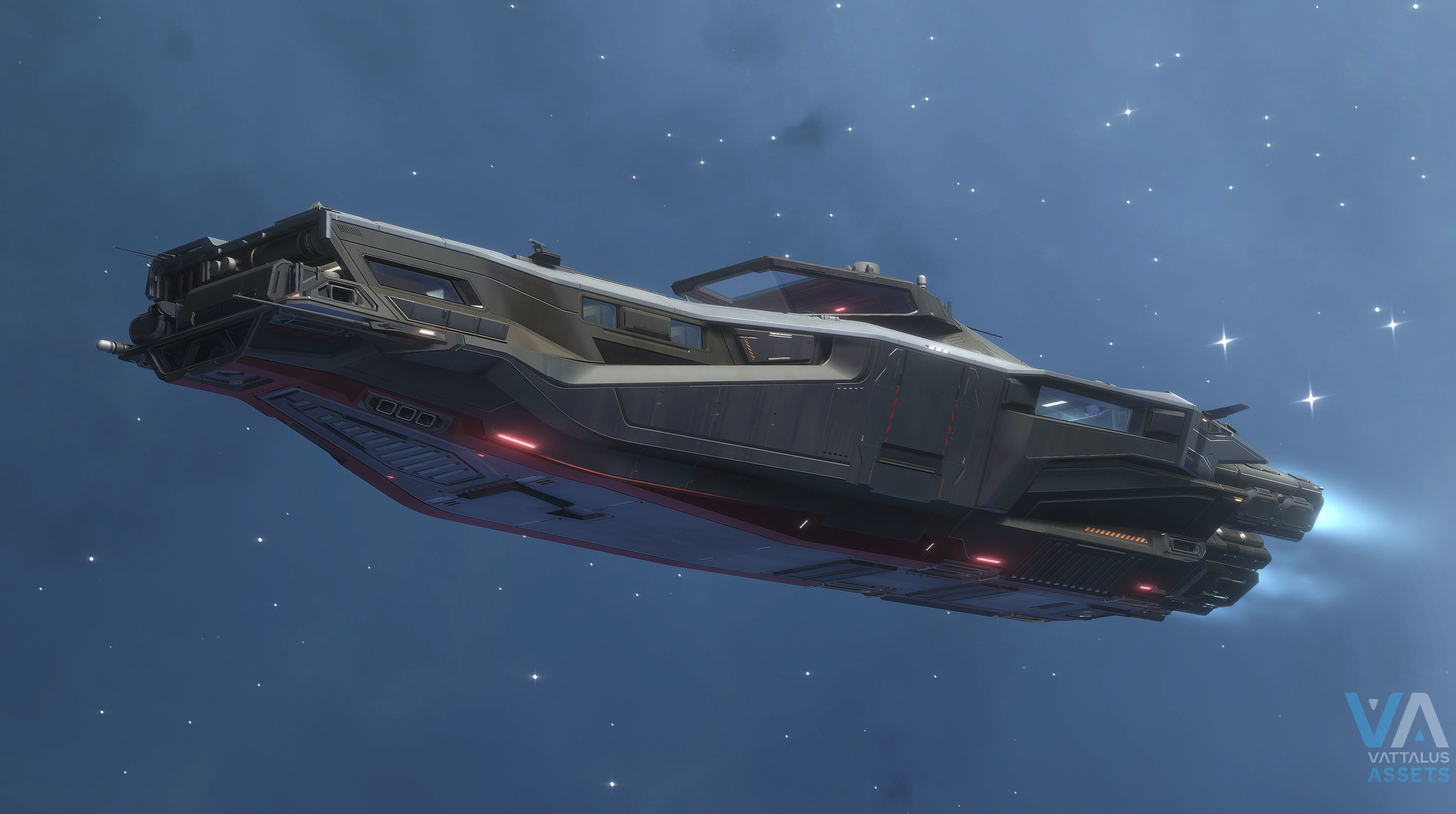 Fenris - Spaceship with Interior Low-poly 3D model_20