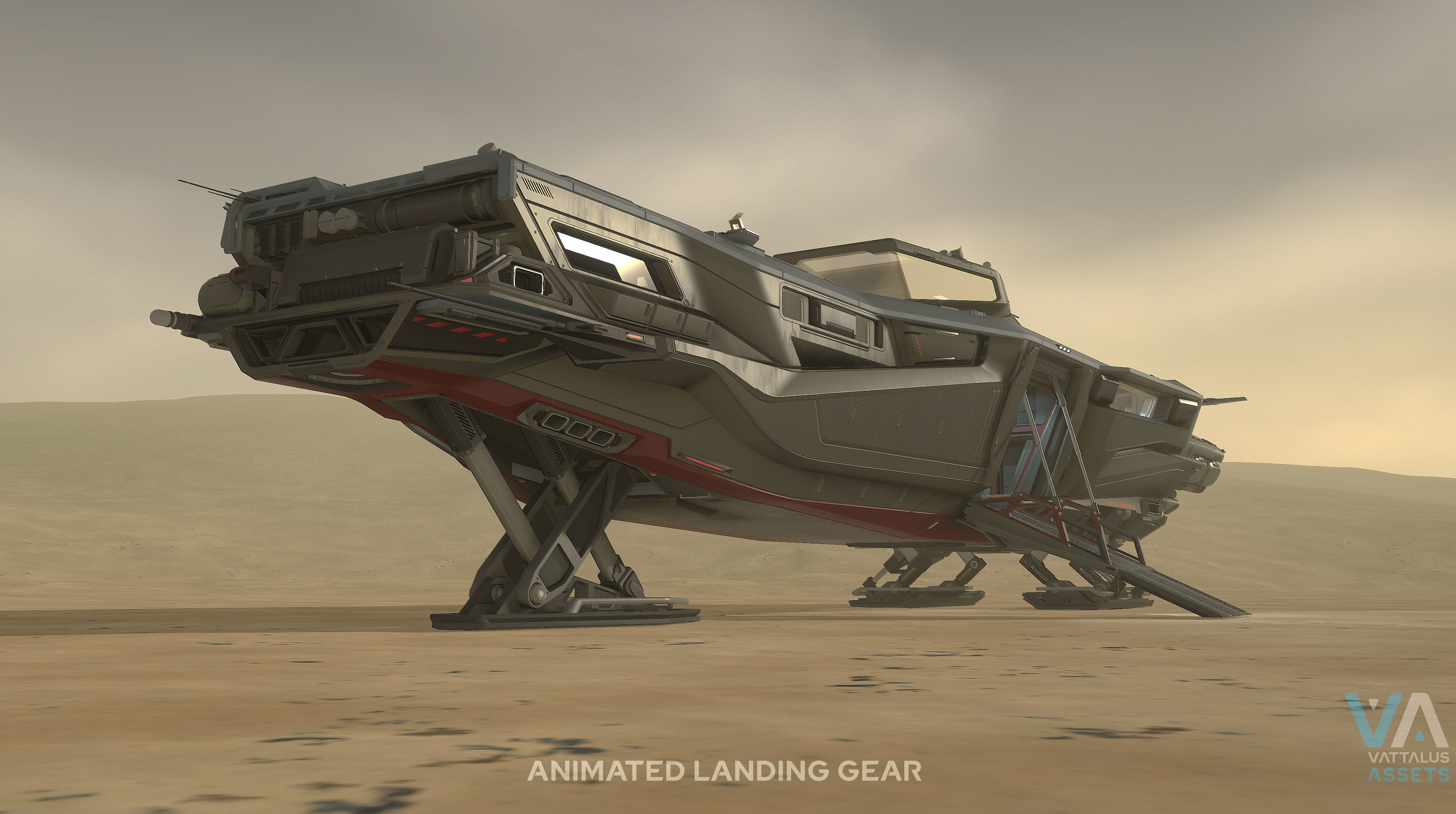 Fenris - Spaceship with Interior Low-poly 3D model_25