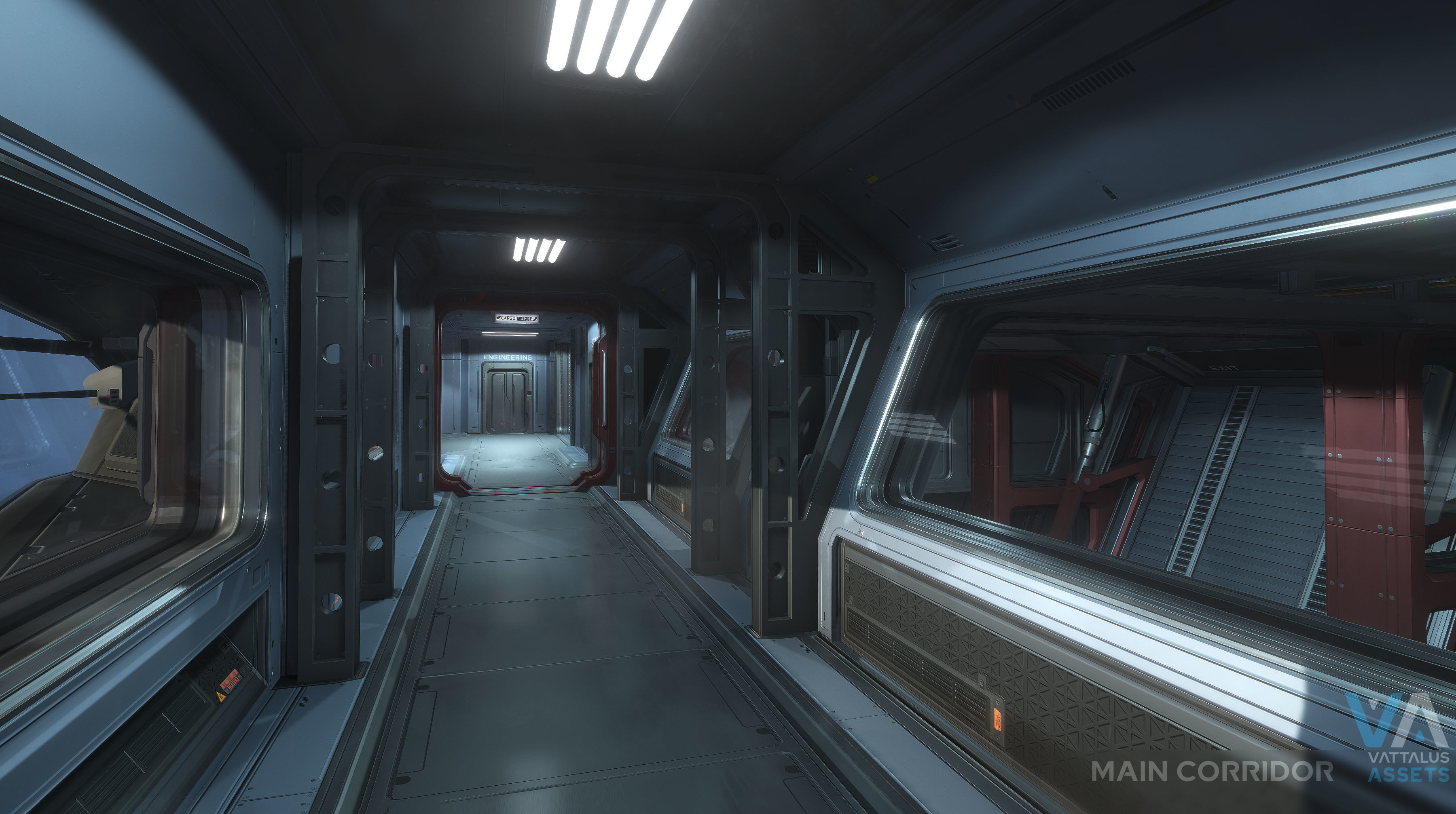 Fenris - Spaceship with Interior Low-poly 3D model_14