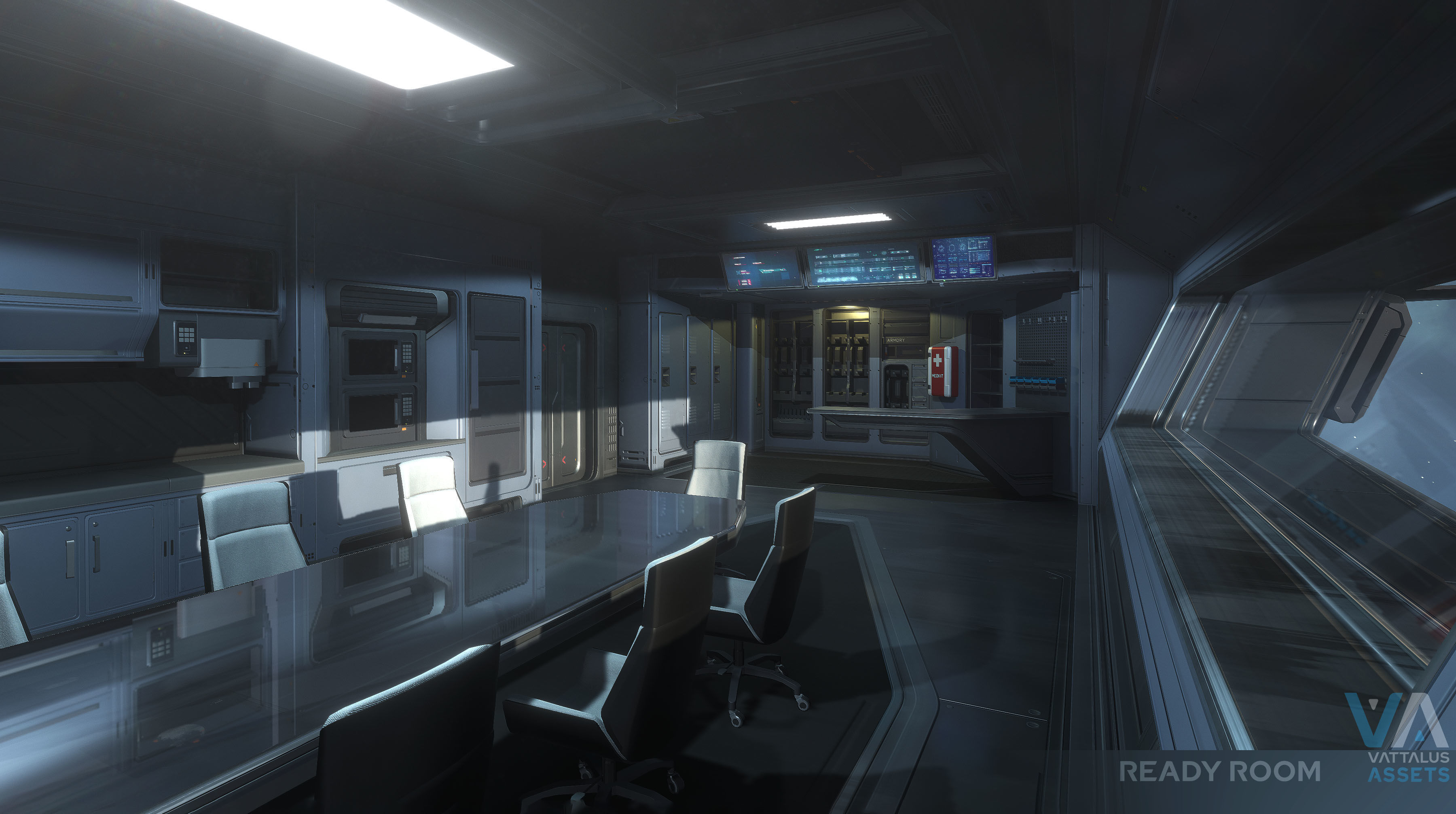 Fenris - Spaceship with Interior Low-poly 3D model_10