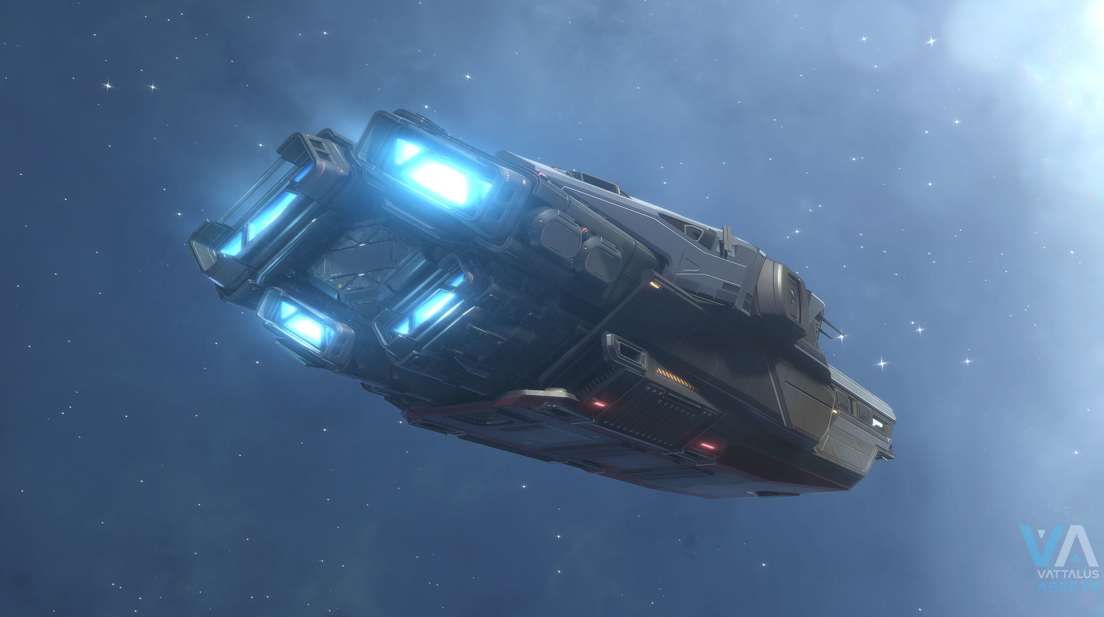 Fenris - Spaceship with Interior Low-poly 3D model_19