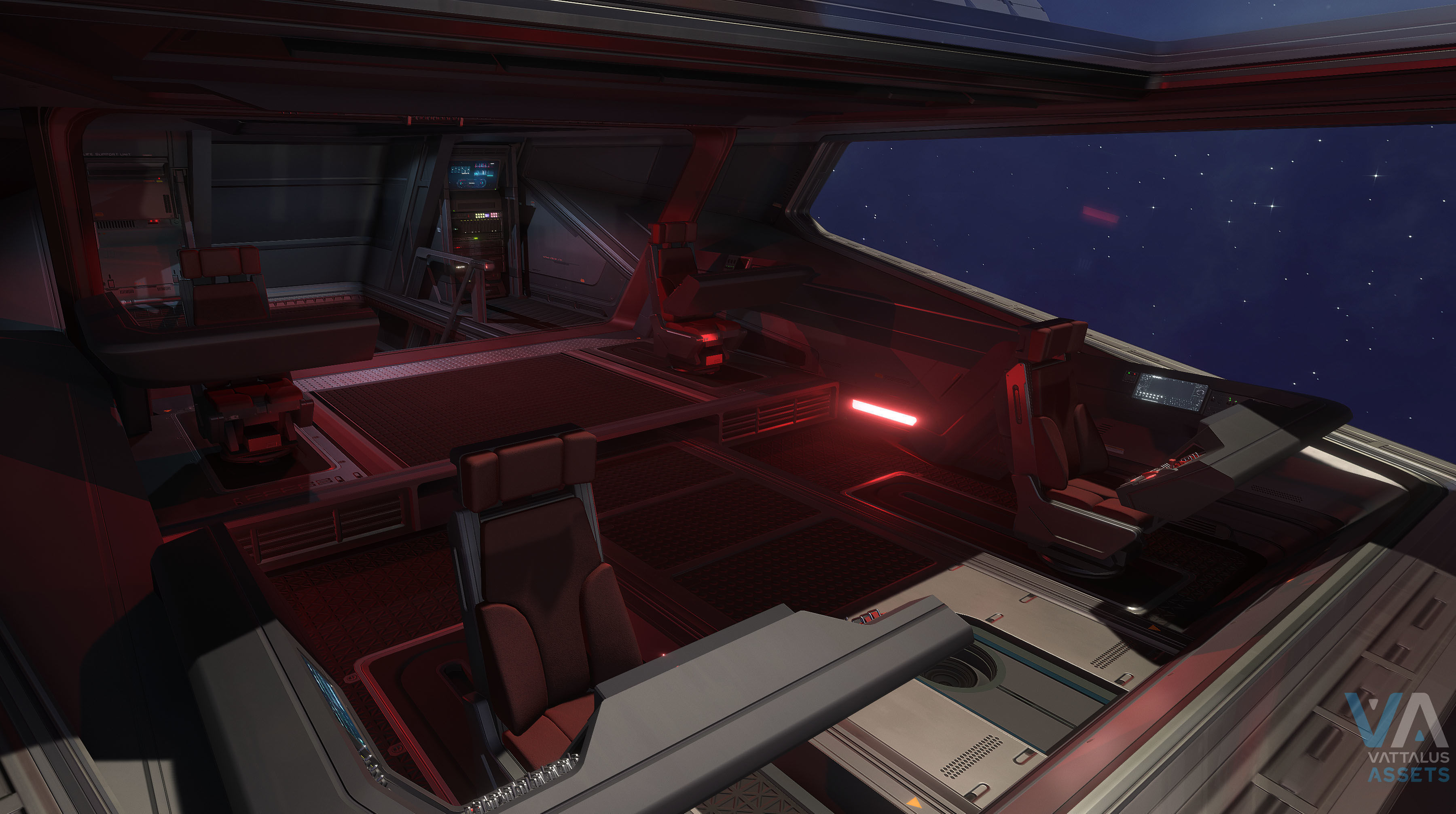 Fenris - Spaceship with Interior Low-poly 3D model_23