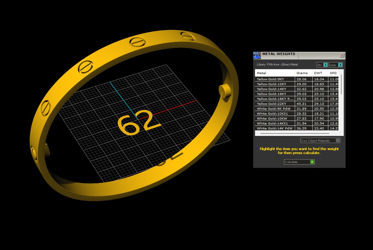 cartier love bracelet 62 size - 10 stones 3D print model_11