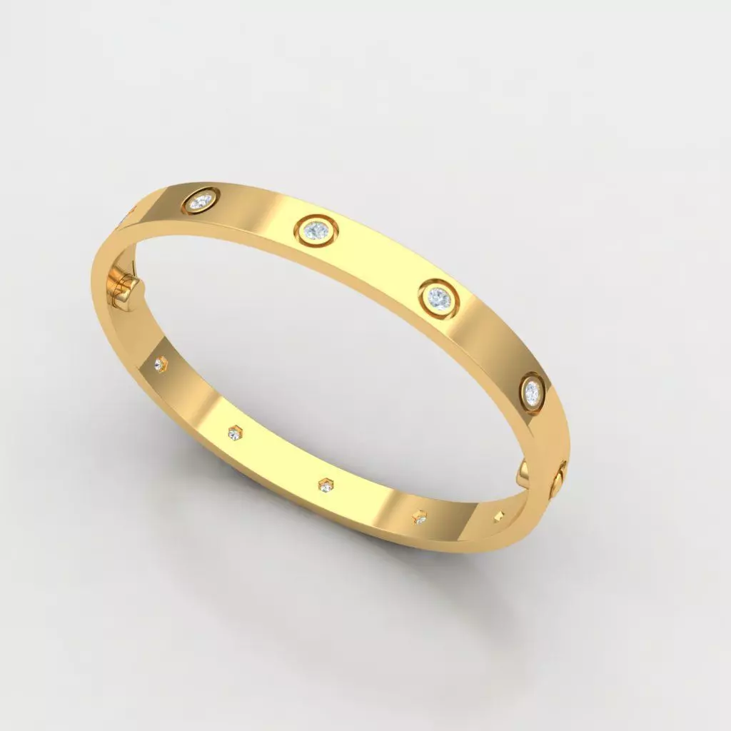 cartier love bracelet 62 size - 10 stones 3D print model_0