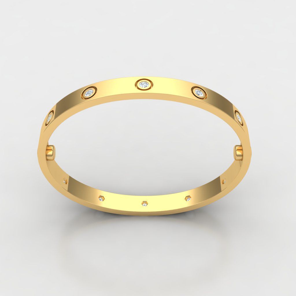 cartier love bracelet 62 size - 10 stones 3D print model_1