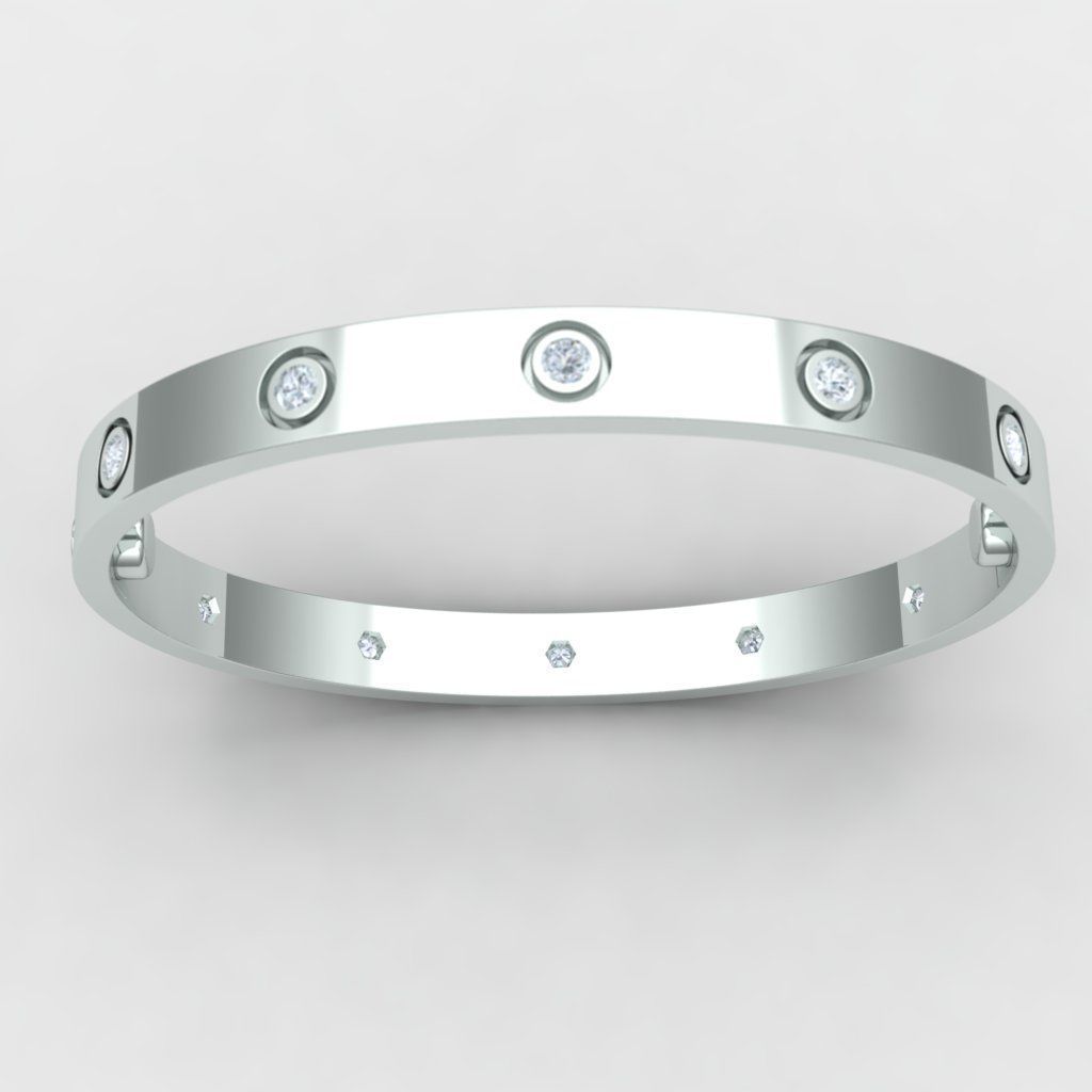 cartier love bracelet 62 size - 10 stones 3D print model_3