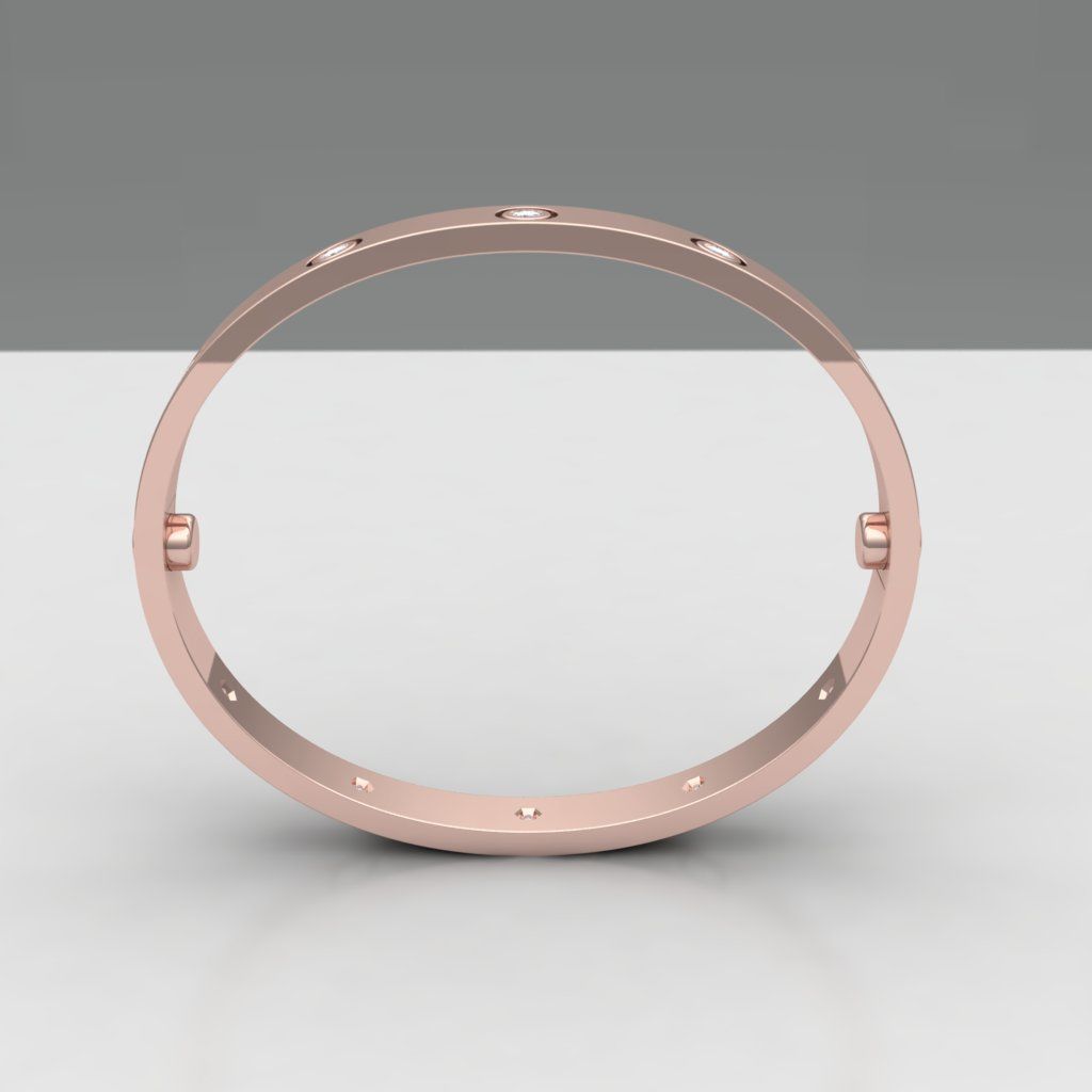 cartier love bracelet 62 size - 10 stones 3D print model_6