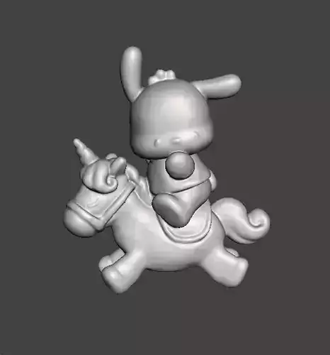 POCHACCO ON UNICORN PVC FIGURE MODEL TOY SCULPTURE