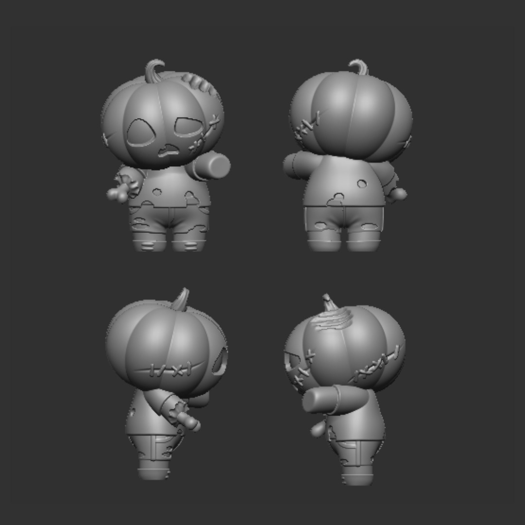 HALLOWEEN PUMPKINS Undead Zombie 3D print model_1