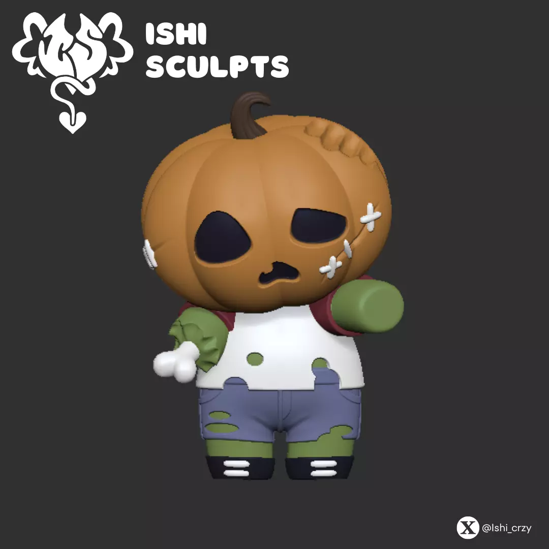 HALLOWEEN PUMPKINS Undead Zombie 3D print model_0