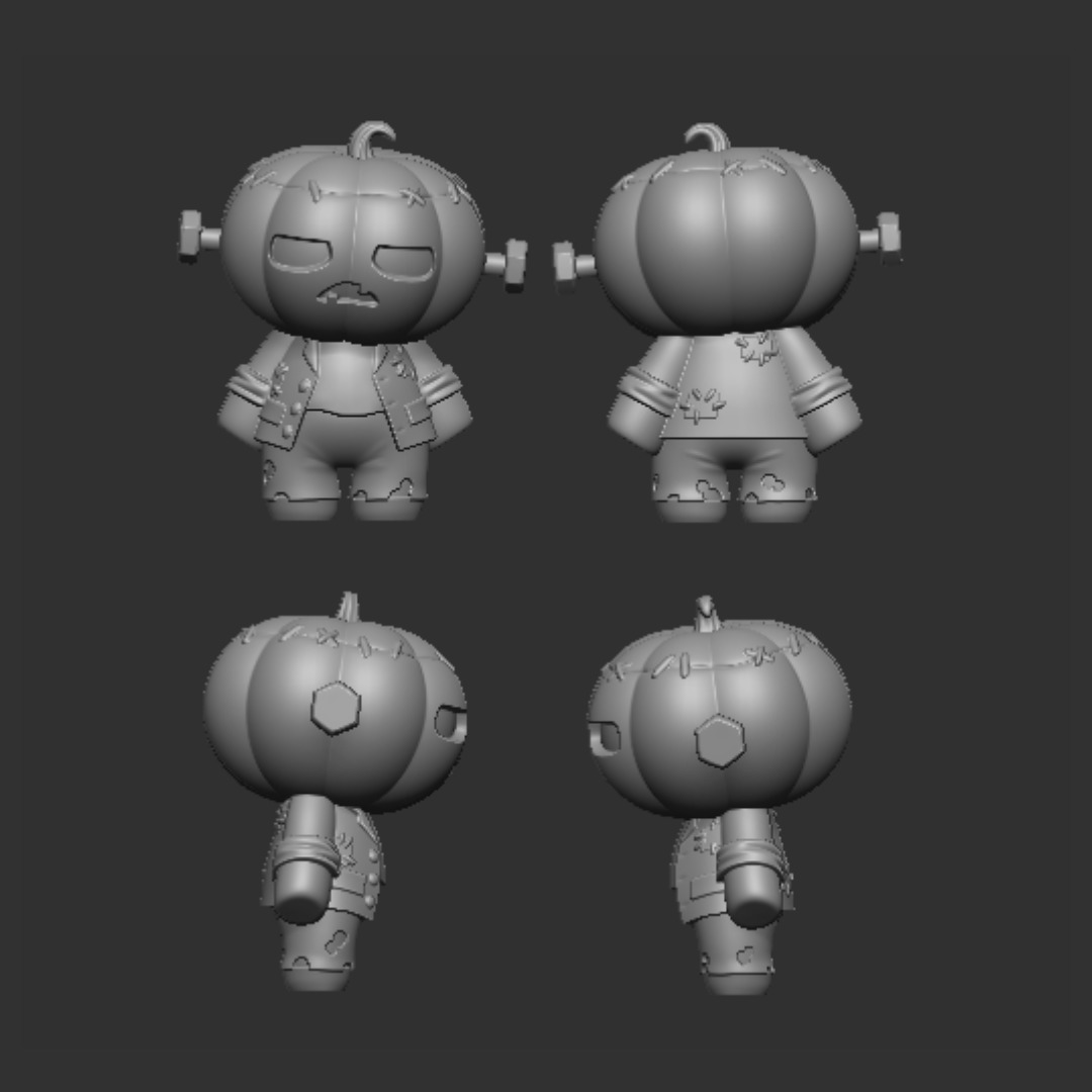 HALLOWEEN PUMPKINS Deadpan Frankenstein 3D print model_1
