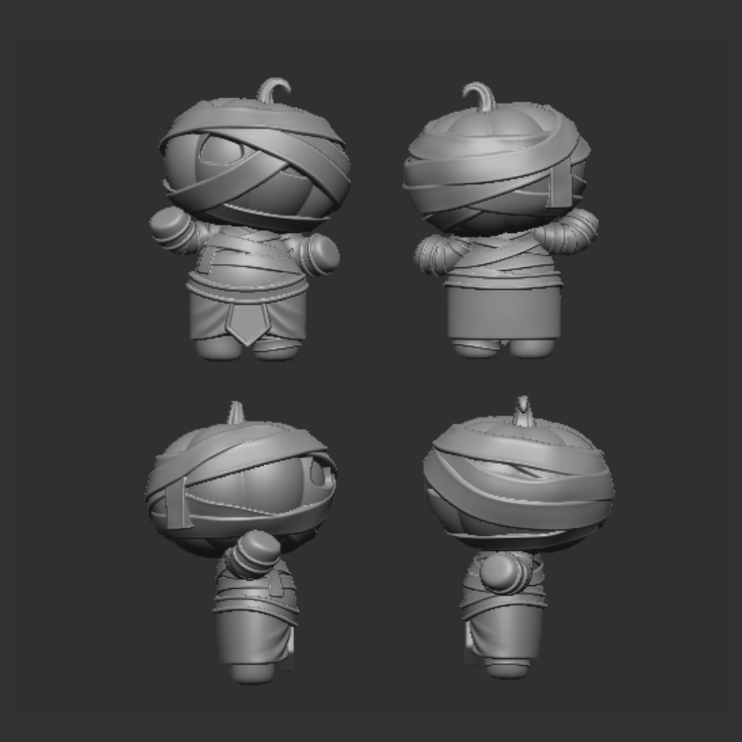 HALLOWEEN PUMPKINS Ancient Mummy 3D print model_1