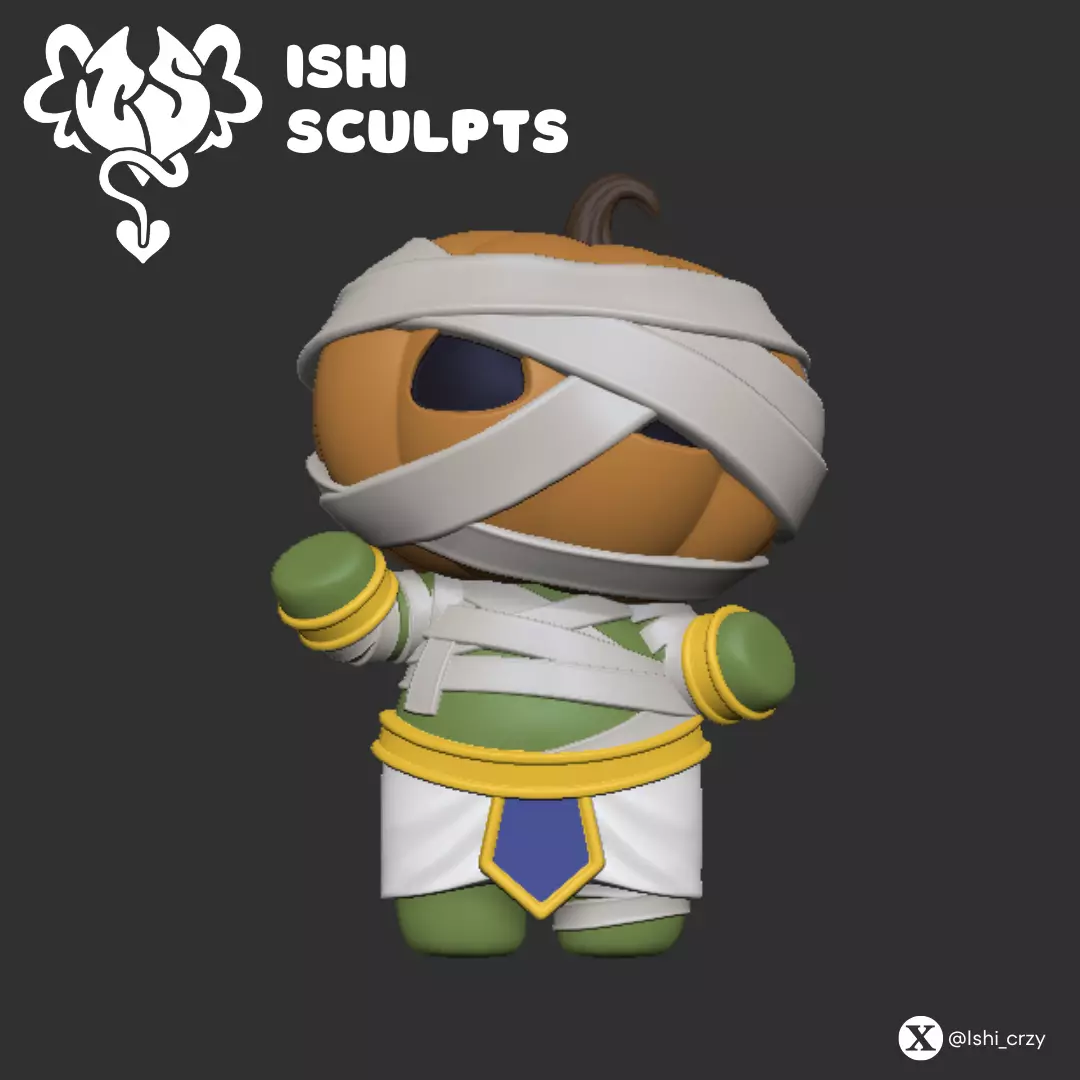 HALLOWEEN PUMPKINS Ancient Mummy 3D print model_0