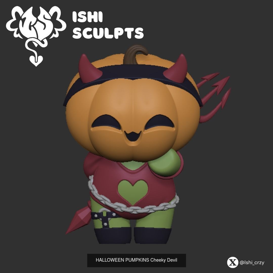 Halloween Pumpkin Set 3D Model Collection_6