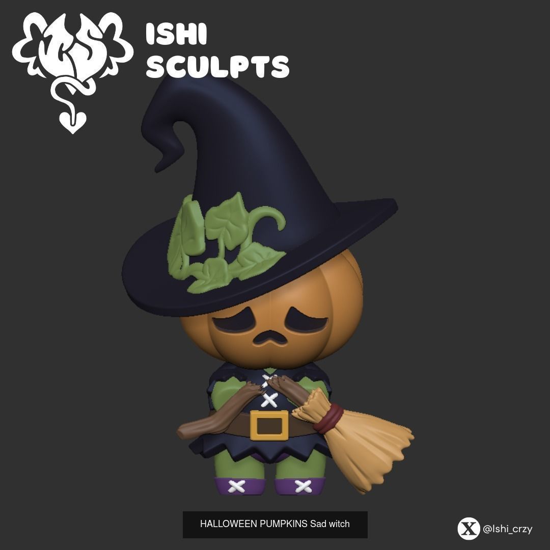 Halloween Pumpkin Set 3D Model Collection_1