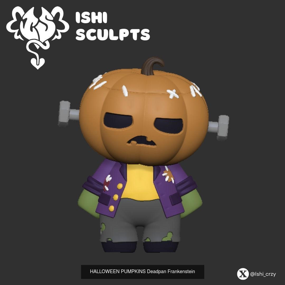 Halloween Pumpkin Set 3D Model Collection_4