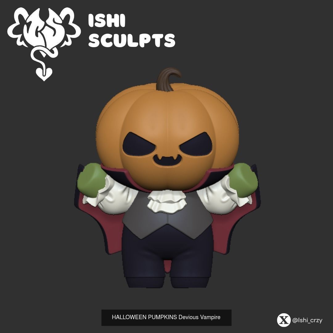 Halloween Pumpkin Set 3D Model Collection_2