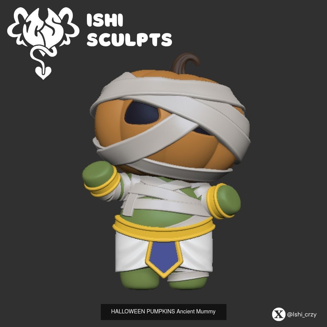 Halloween Pumpkin Set 3D Model Collection_5