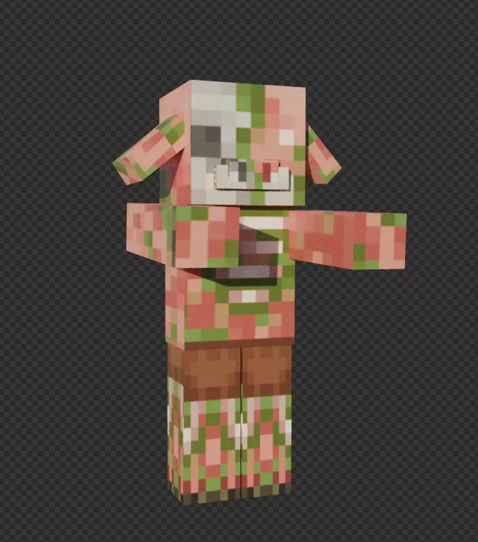 free zombie piglin  Free low-poly 3D model_0