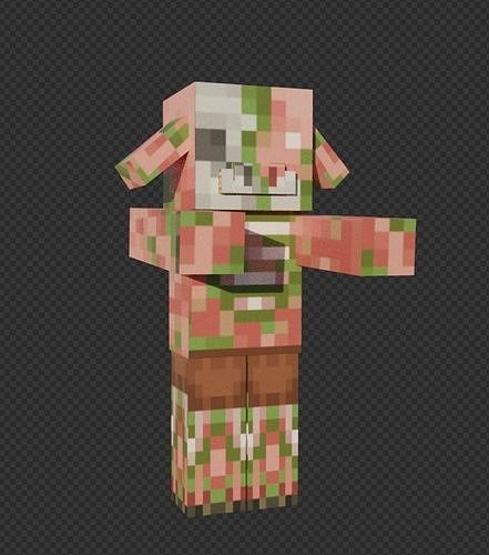 free zombie piglin  Free low-poly 3D model