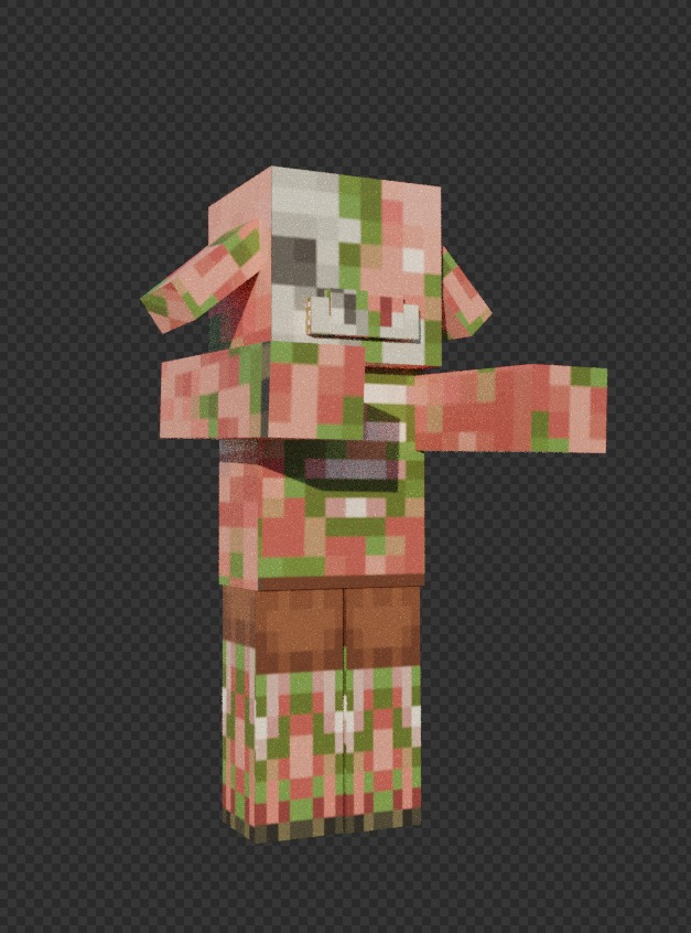 free zombie piglin  Free low-poly 3D model_28