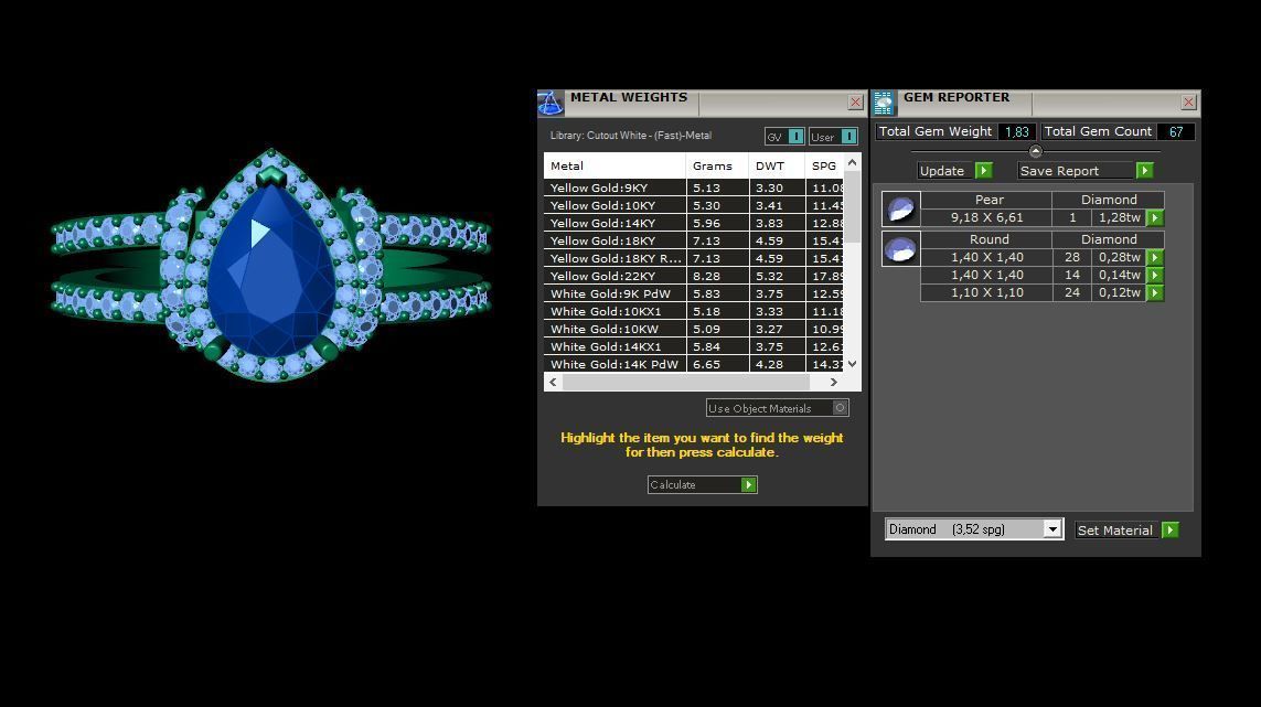 Pear Ring 9x7 3D print model_5