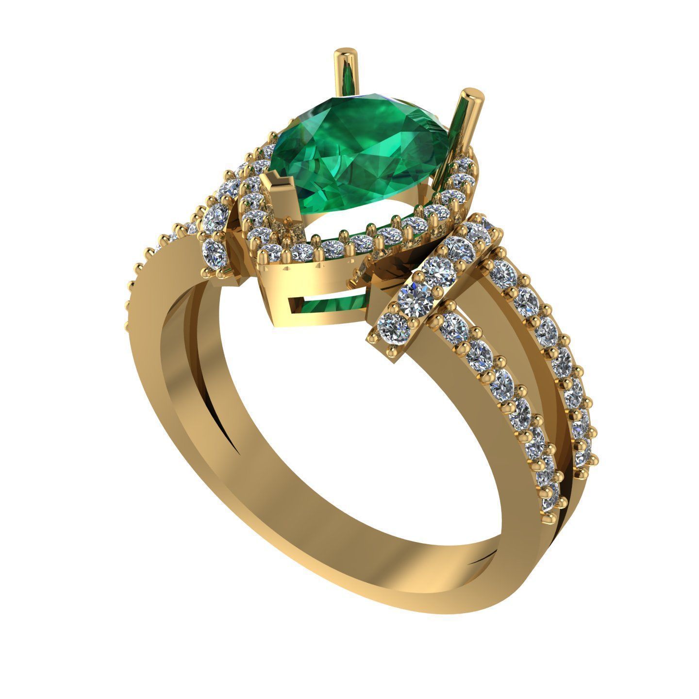 Pear Ring 9x7 3D print model_1