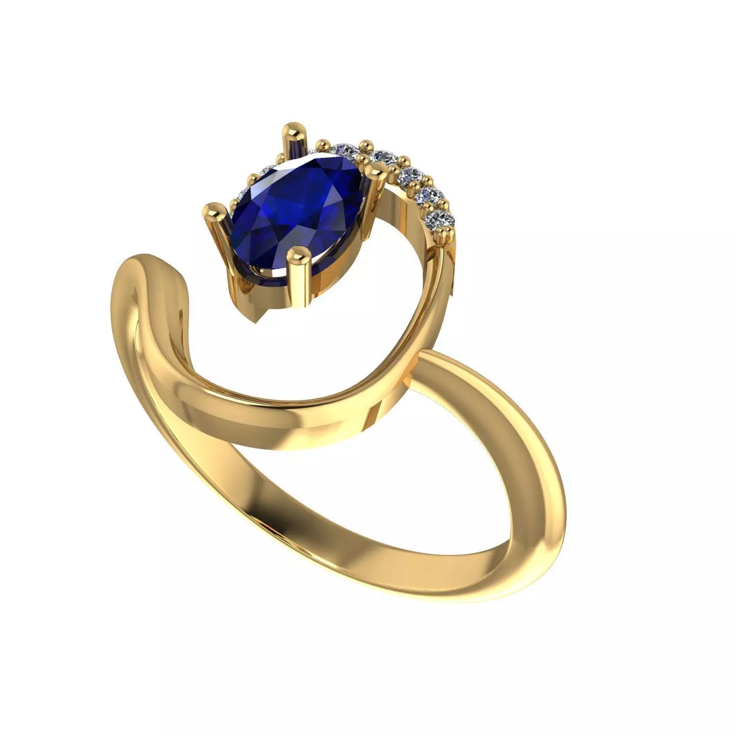 Oval Spiral Ring 6x4 3D print model