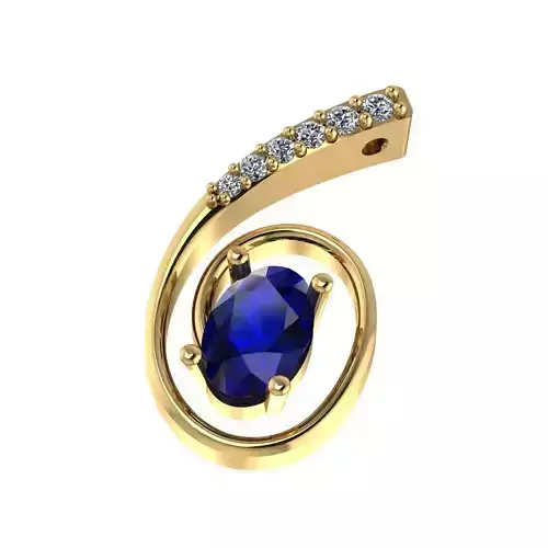 Oval Spiral Necklace 6x4 3D print model