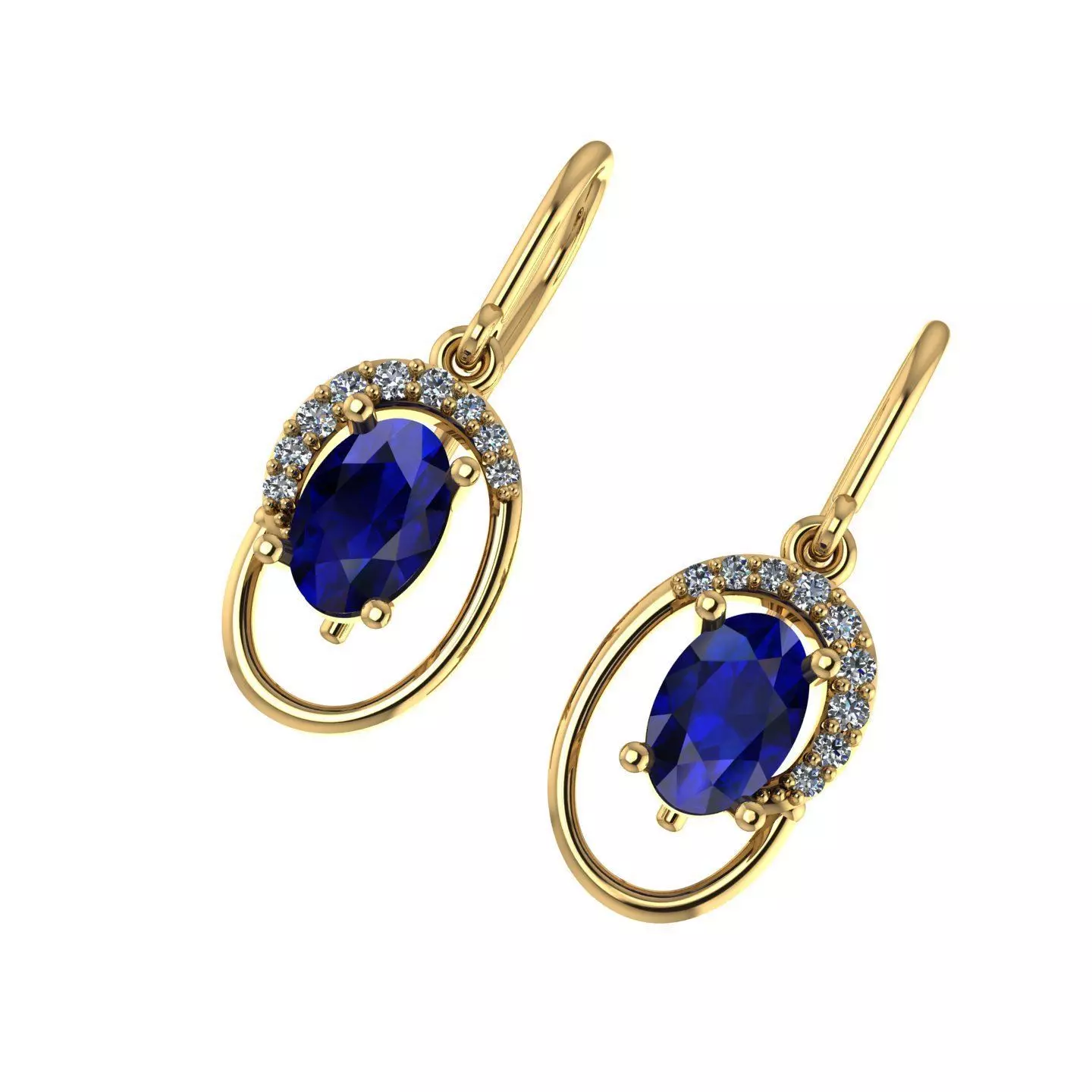 Oval Spiral Earring 6x4 3D print model