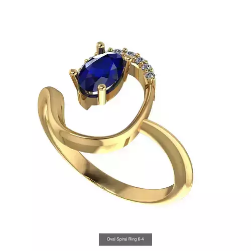 Oval Spiral Rind - Necklace and Earrings 3D Model Collection