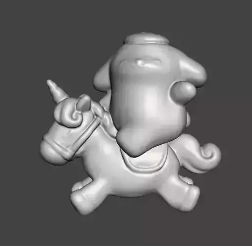 POMPOMPURIN ON UNICORN PVC FIGURE MODEL TOY SCULPTURE