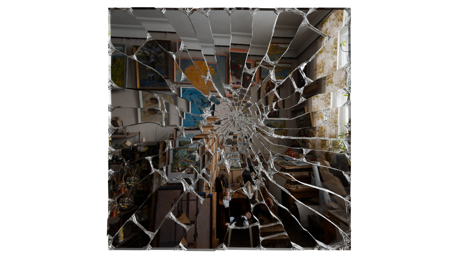 Broken Windows Glass and Cracked Mirrors and Glass Debris 3D model_6