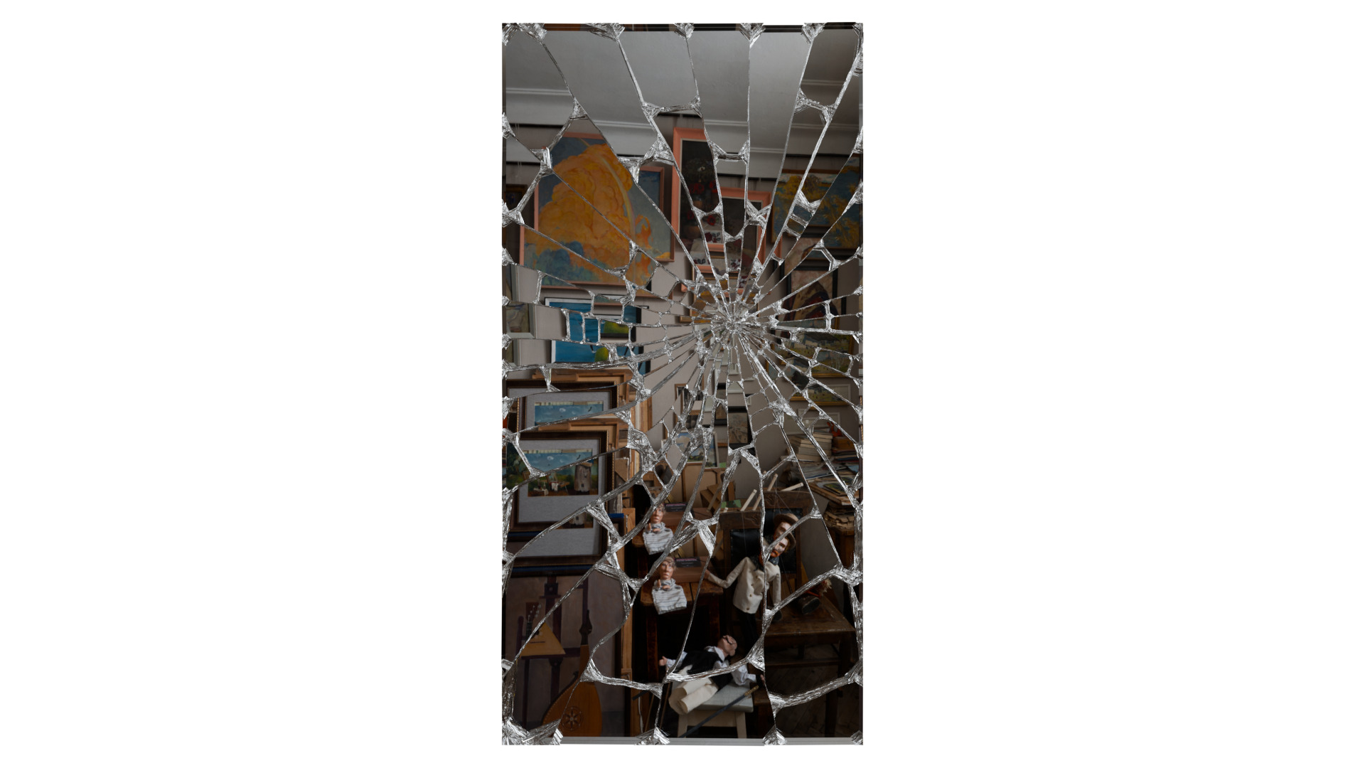 Broken Windows Glass and Cracked Mirrors and Glass Debris 3D model_4