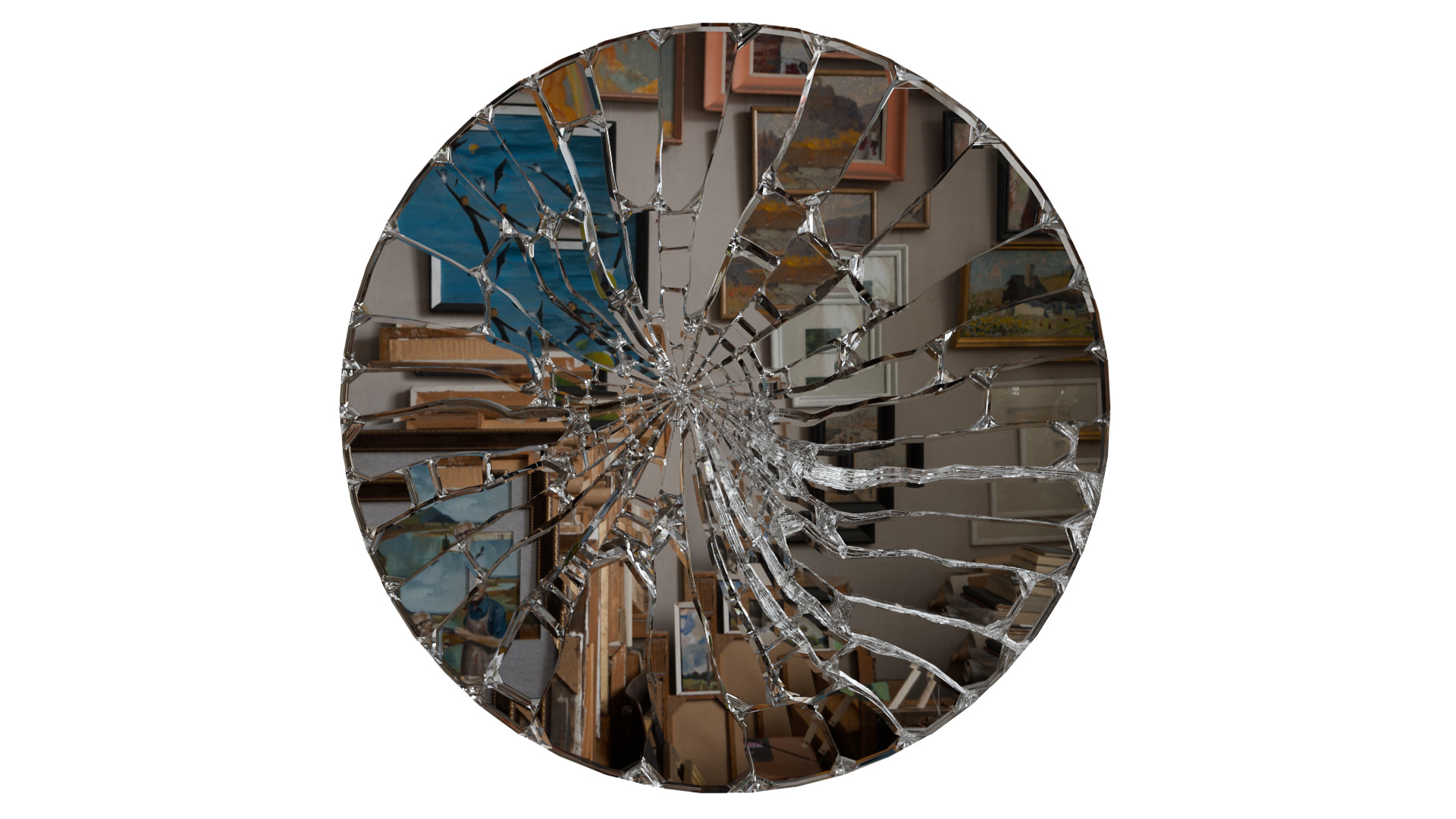 Broken Windows Glass and Cracked Mirrors and Glass Debris 3D model_5