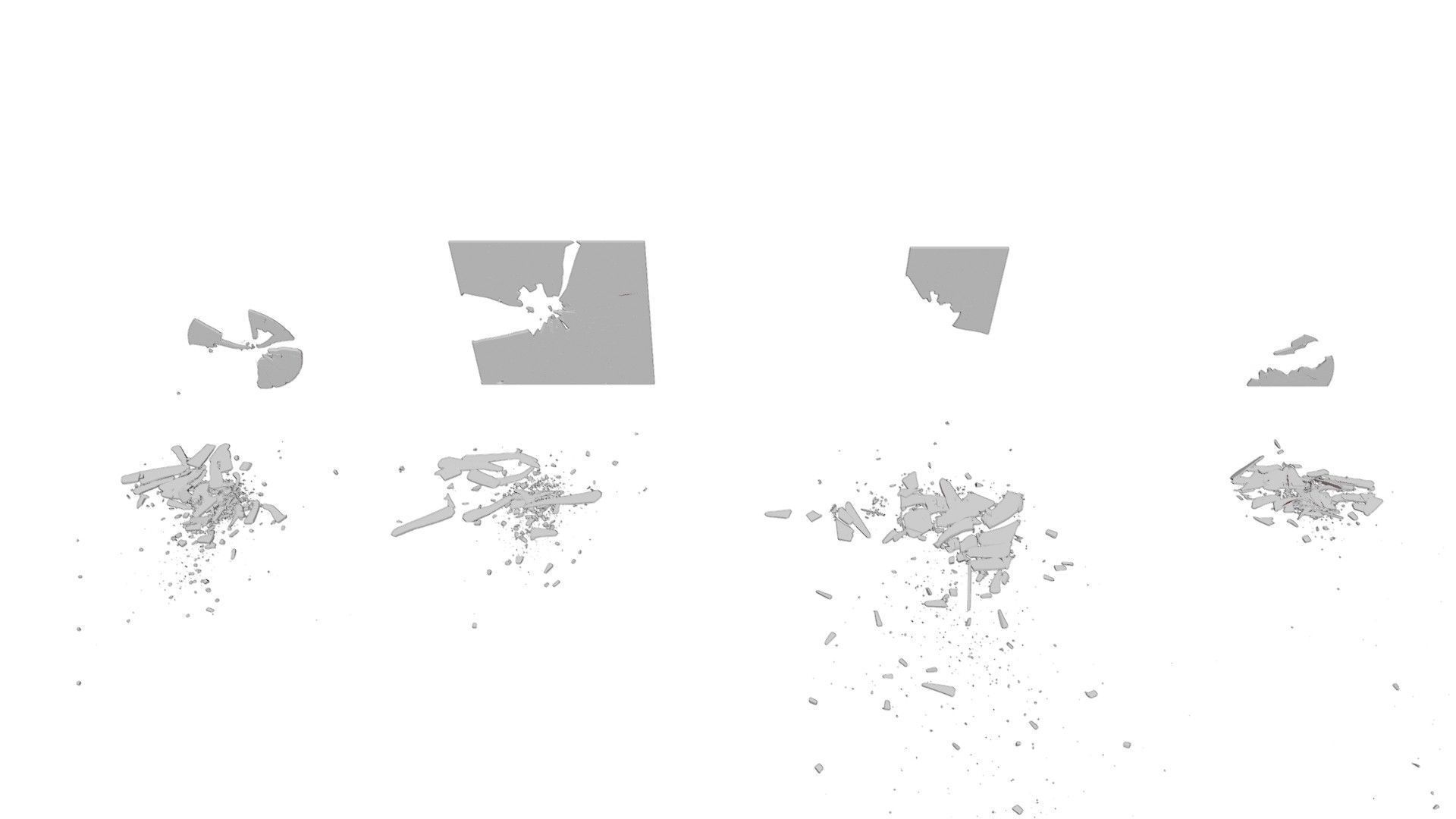 Broken Windows Glass and Cracked Mirrors and Glass Debris 3D model_11