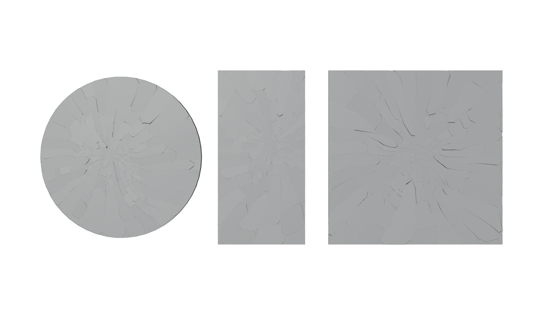 Broken Windows Glass and Cracked Mirrors and Glass Debris 3D model_7