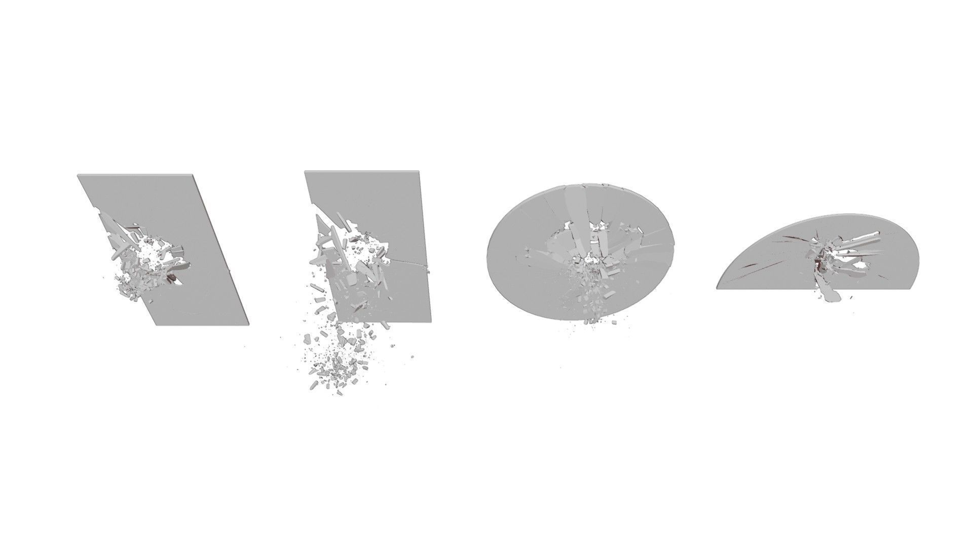 Broken Windows Glass and Cracked Mirrors and Glass Debris 3D model_9