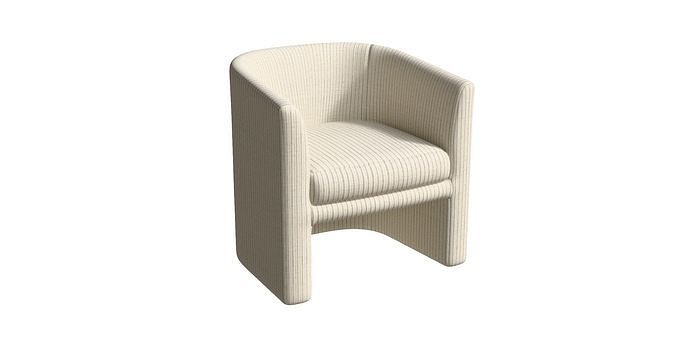 Beige Accent Chair Low-poly 3D model