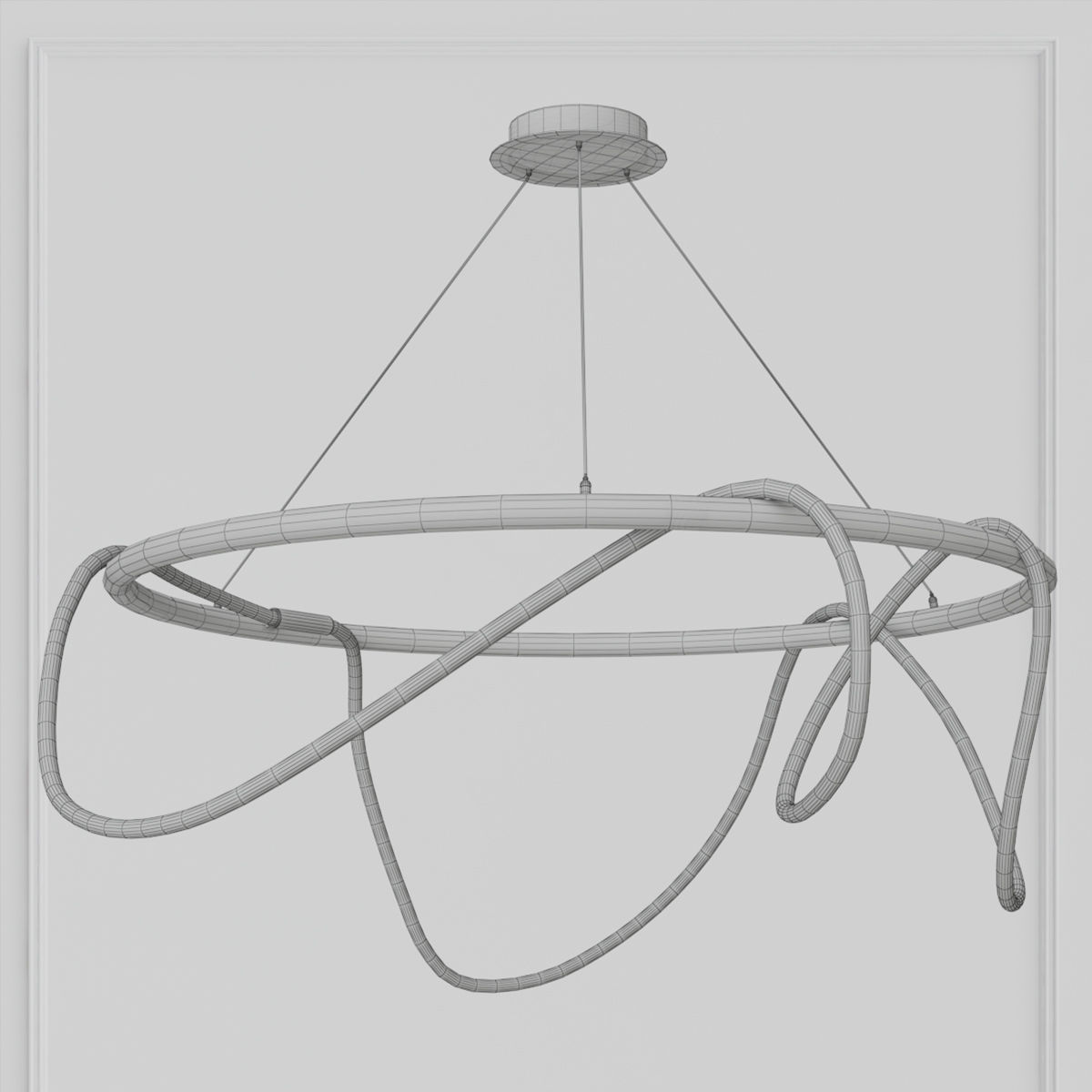Modern Art Deco Shape Changeable LED Chandelier 3D model_2