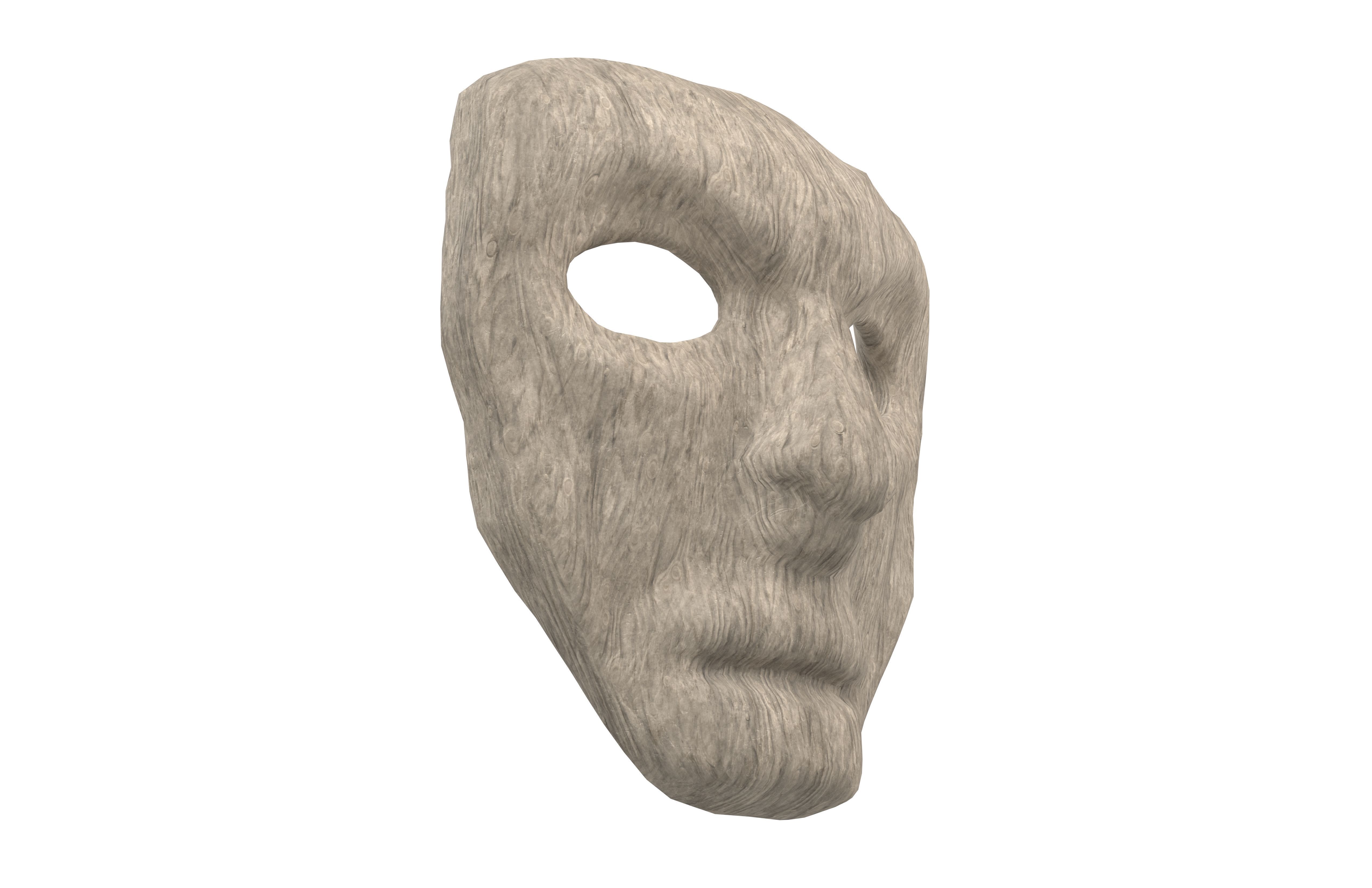 Wooden Mask v1 001 Low-poly 3D model_1
