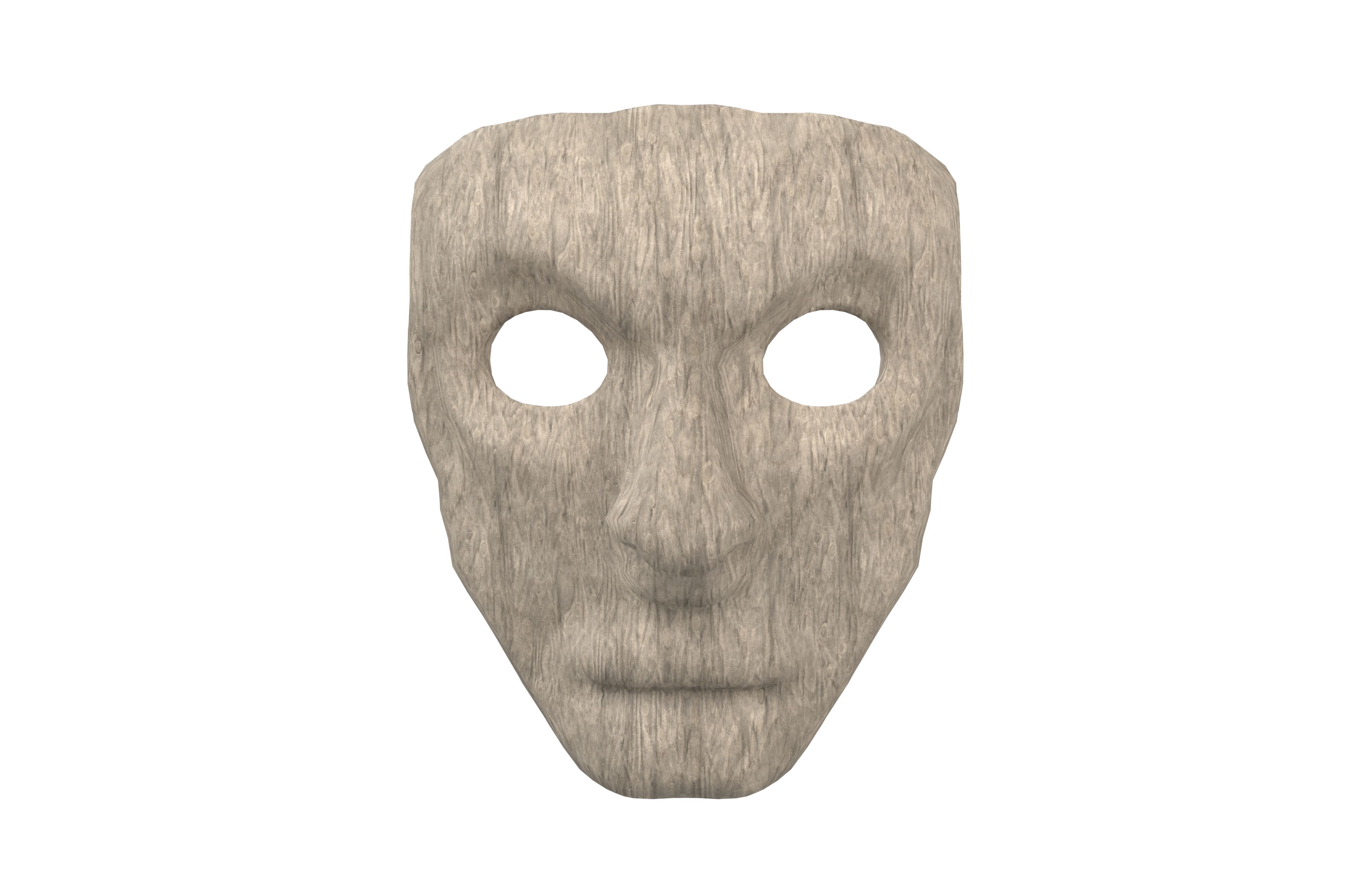 Wooden Mask v1 001 Low-poly 3D model_2