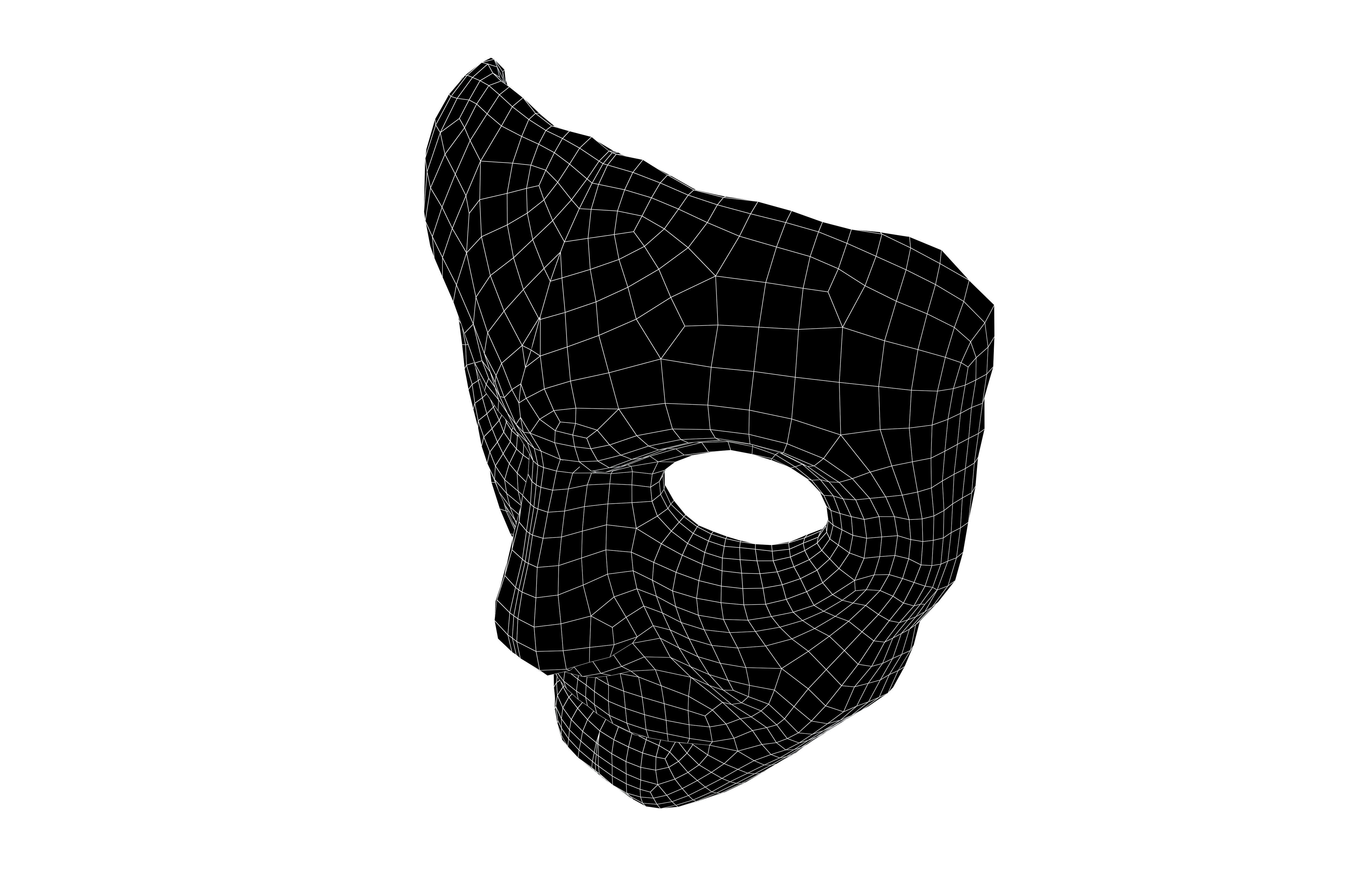 Wooden Mask v1 001 Low-poly 3D model_5
