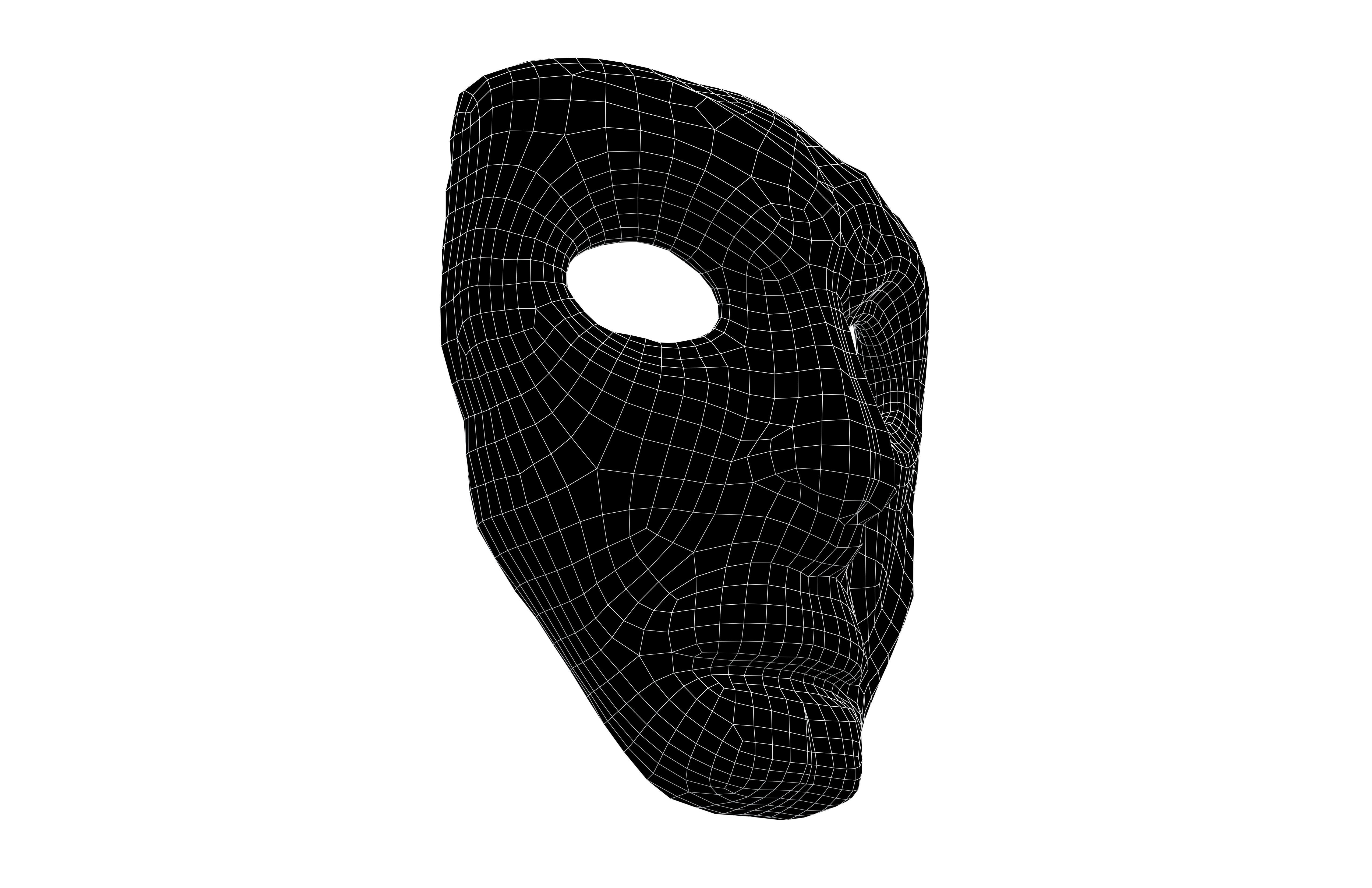Wooden Mask v1 004 Low-poly 3D model_7